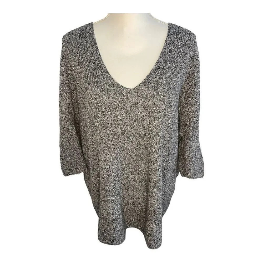 Express women’s long grey v-neck sweater size small
